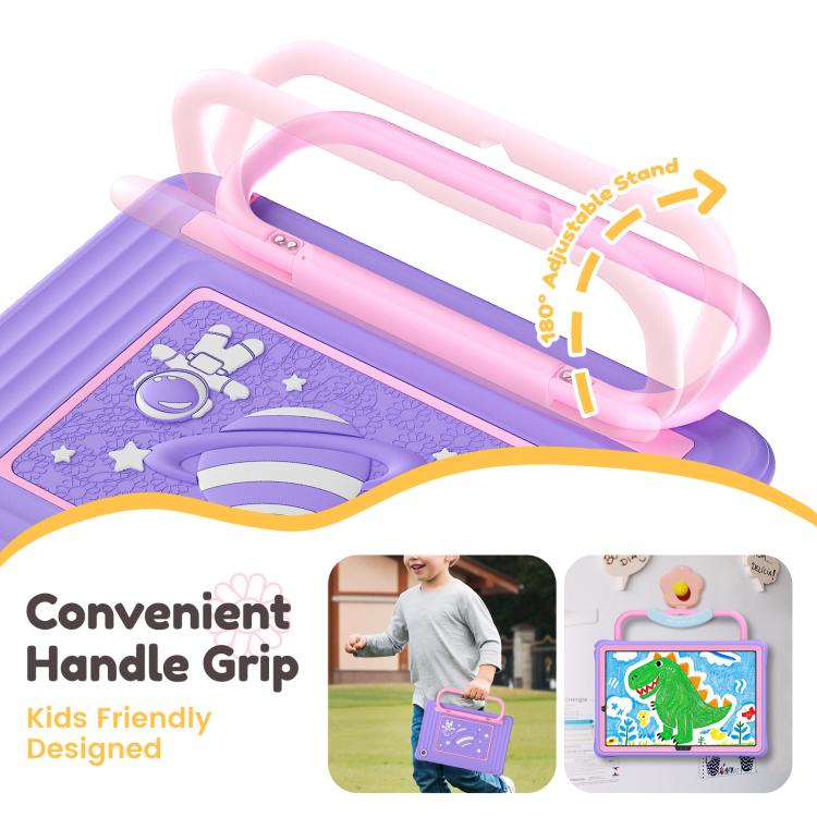For Samsung Galaxy Tab A11+ / A9+ Handle Holder Silicone Hybrid PC Tablet Case with Shoulder Strap