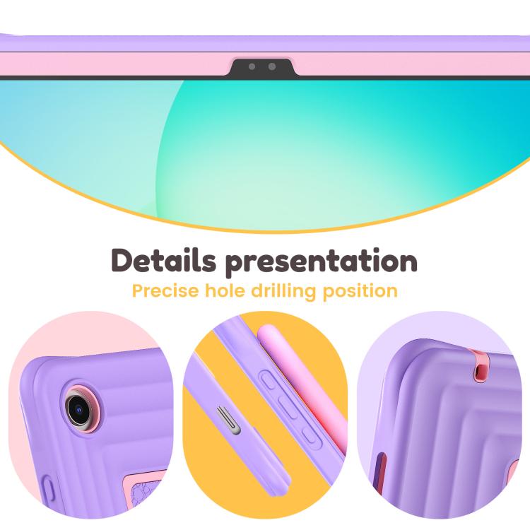 For Samsung Galaxy Tab A11+ / A9+ Handle Holder Silicone Hybrid PC Tablet Case with Shoulder Strap