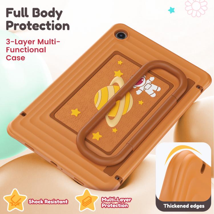 For Samsung Galaxy Tab A11+ / A9+ Handle Holder Silicone Hybrid PC Tablet Case with Shoulder Strap