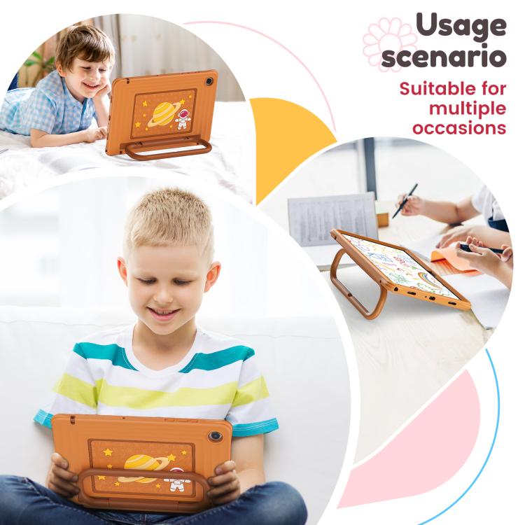 For Samsung Galaxy Tab A11+ / A9+ Handle Holder Silicone Hybrid PC Tablet Case with Shoulder Strap