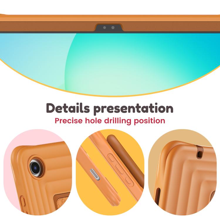 For Samsung Galaxy Tab A11+ / A9+ Handle Holder Silicone Hybrid PC Tablet Case with Shoulder Strap
