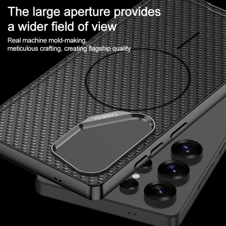 For Samsung Galaxy S25 Ultra 5G GKK Large Camera Hole Metal Paint Skin Feel Vegan Leather Magnetic Phone Case