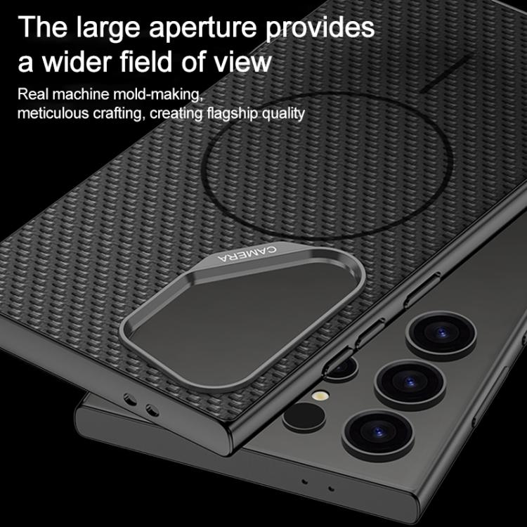 For Samsung Galaxy S24 Ultra 5G GKK Large Camera Hole Metal Paint Skin Feel Vegan Leather Magnetic Phone Case