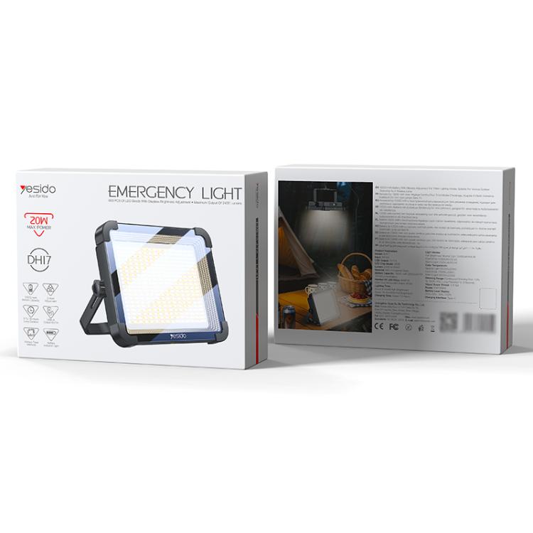 Yesido DH17 High Brightness Outdoor Floodlight Emergency Light - Black
