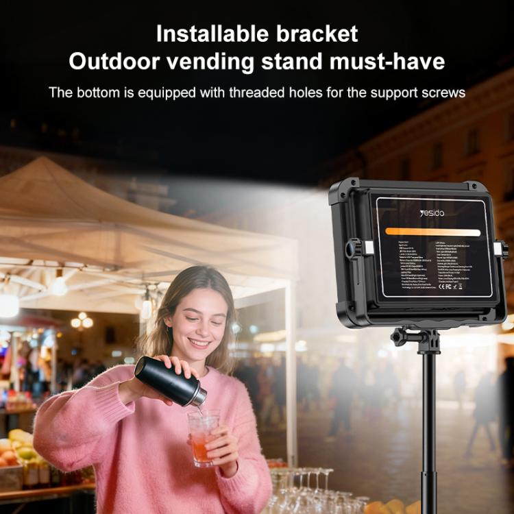 Yesido DH17 High Brightness Outdoor Floodlight Emergency Light - Black
