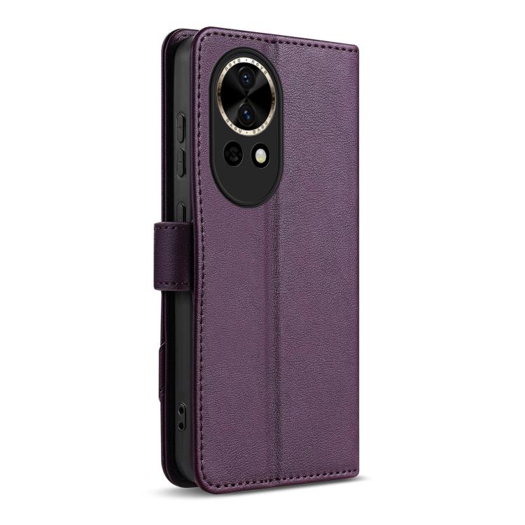 For Huawei nova 12 Pro / nova 12 Ultra AZNS A2 Series Tri-Card Wallet RFID Vegan Leather Phone Case with Strap