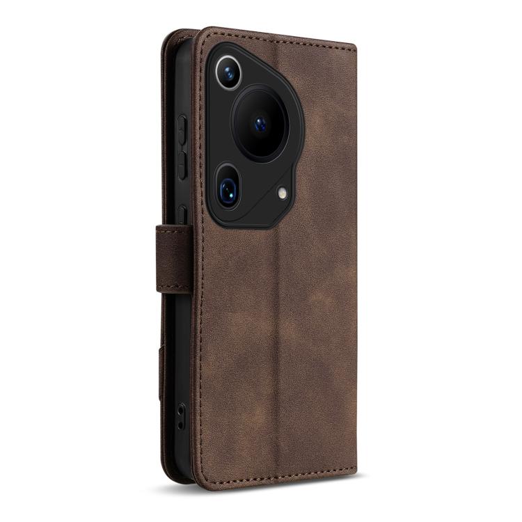 For Huawei Pura 70 Ultra AZNS A2 Series Tri-Card Wallet RFID Vegan Leather Phone Case with Strap