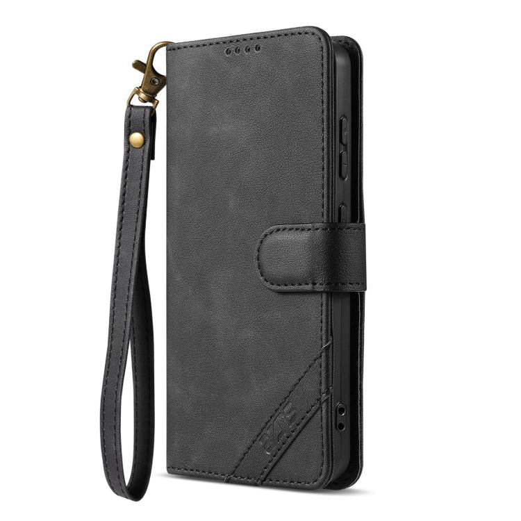 For Honor Magic7 AZNS A2 Series Tri-Card Wallet RFID Vegan Leather Phone Case with Strap