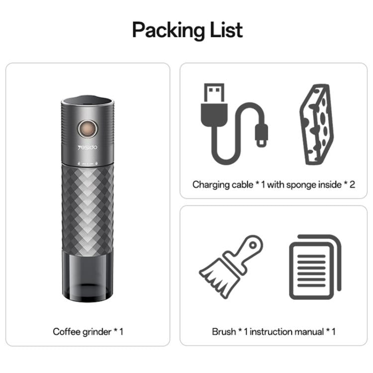 Yesido EC29 Portable Electric Grinder Coffee Maker - Black