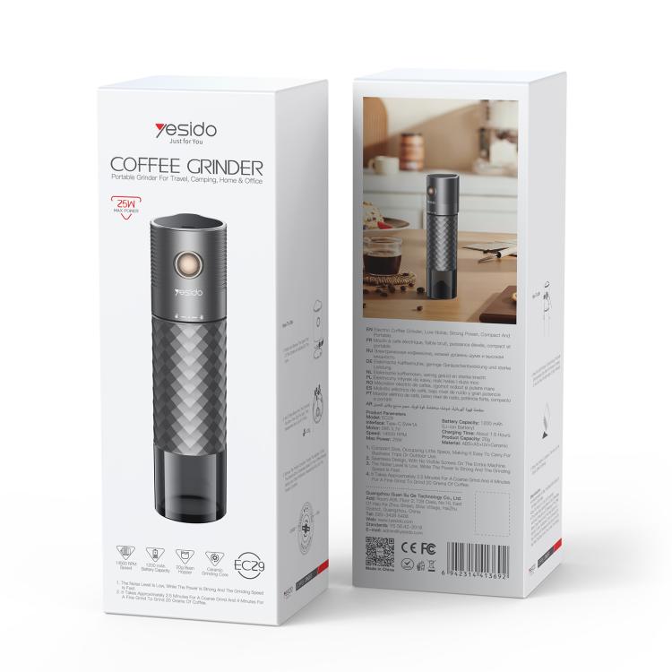 Yesido EC29 Portable Electric Grinder Coffee Maker - Black