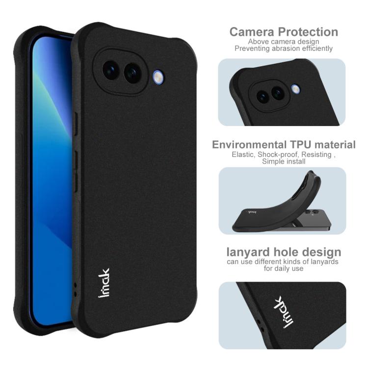 For Google Pixel 10a imak Shockproof Airbag TPU Phone Case - Matte Black