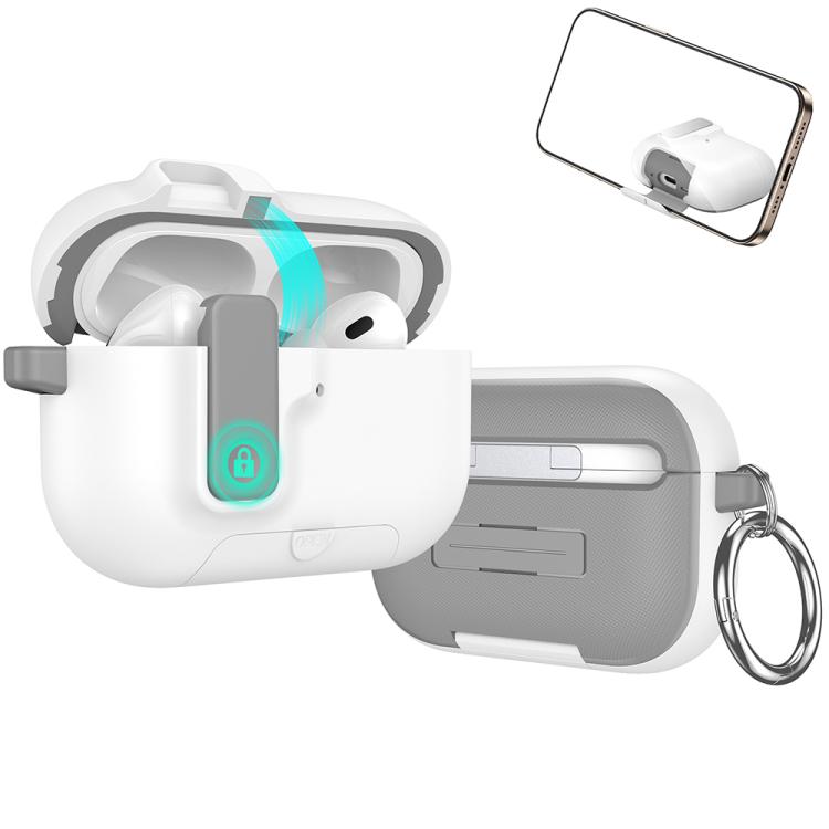 For AirPods Pro 3 XDcase Armor Full-body Earphone Case with Hook & Security Lock & Holder