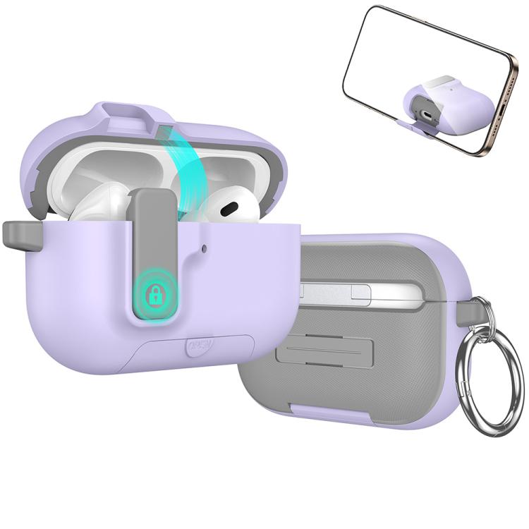 For AirPods Pro 3 XDcase Armor Full-body Earphone Case with Hook & Security Lock & Holder
