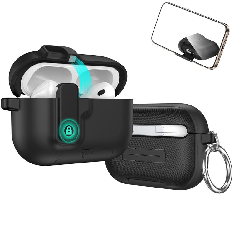 For AirPods Pro 2 / 1 XDcase Armor Full-body Earphone Case with Hook & Security Lock & Holder