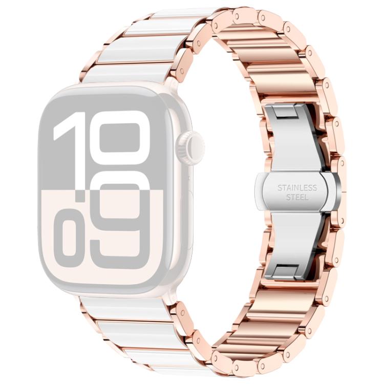 For Apple Watch 38 / 40 / 41 / S11 42mm xDfind Ceramic Stainless Steel Watch Band