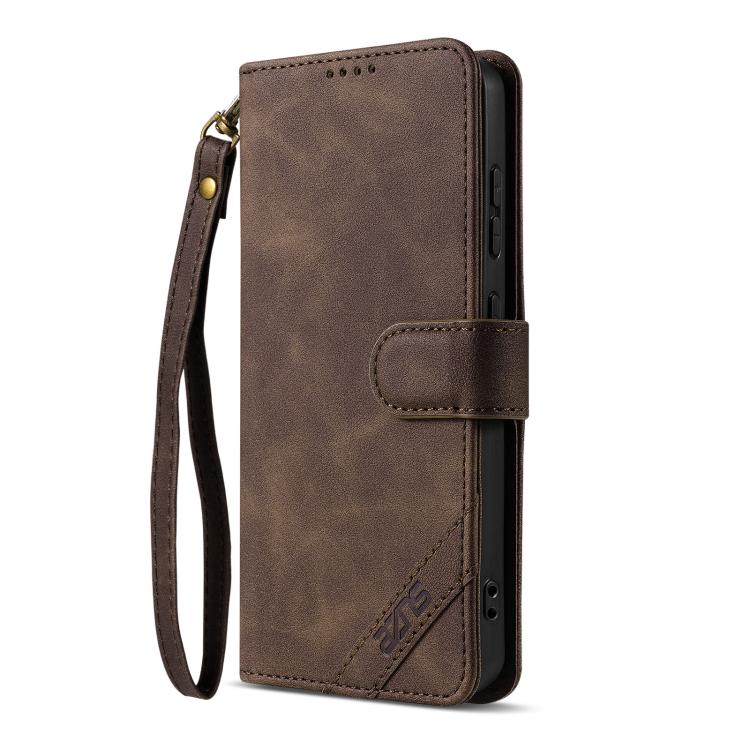For Redmi Note 15 Pro+ 5G Global 163.3mm AZNS A2 Series Tri-Card Wallet RFID Vegan Leather Phone Case with Strap