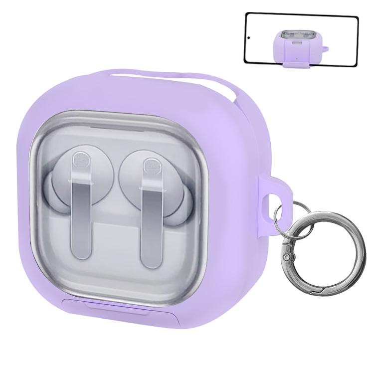 For Samsung Galaxy Buds4 / 4 Pro XDcase Clear Window PC Earphone Case with Holder & Keyring