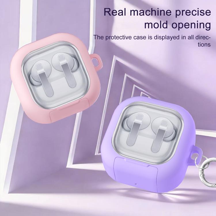 For Samsung Galaxy Buds4 / 4 Pro XDcase Clear Window PC Earphone Case with Holder & Keyring