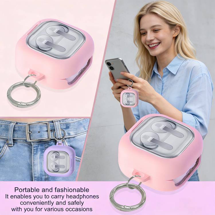For Samsung Galaxy Buds4 / 4 Pro XDcase Clear Window PC Earphone Case with Holder & Keyring