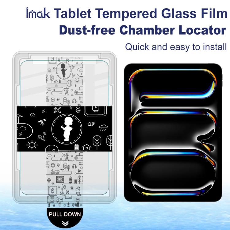 For iPad Pro 11 2024 / 2025 imak Dust-free Chamber Locator Tablet Tempered Glass Film