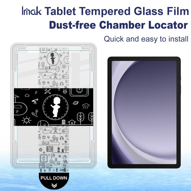 For Samsung Galaxy Tab A9+ 11 2023 imak Dust-free Chamber Locator Tablet Tempered Glass Film