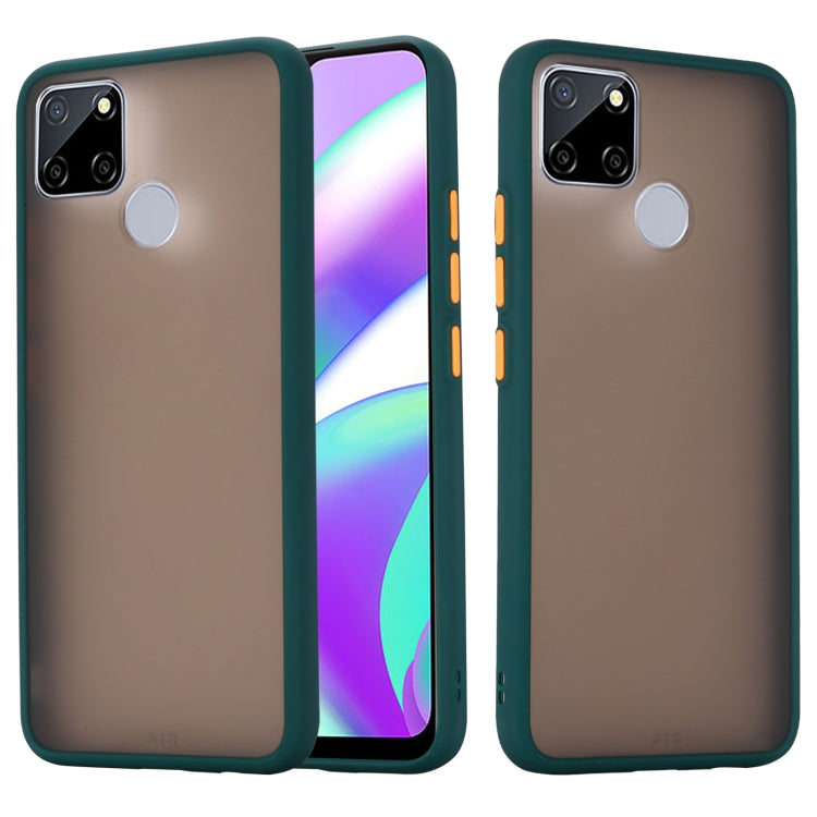 For OPPO Realme C12 Skin Hand Feeling Series Shockproof Frosted PC+ TPU Protective Case(Dark Green)