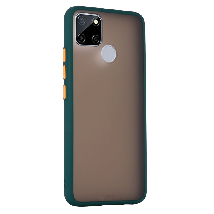 For OPPO Realme C12 Skin Hand Feeling Series Shockproof Frosted PC+ TPU Protective Case(Dark Green)