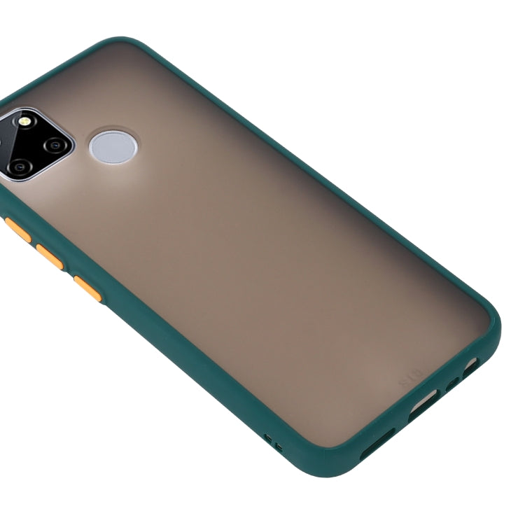 For OPPO Realme C12 Skin Hand Feeling Series Shockproof Frosted PC+ TPU Protective Case(Dark Green)