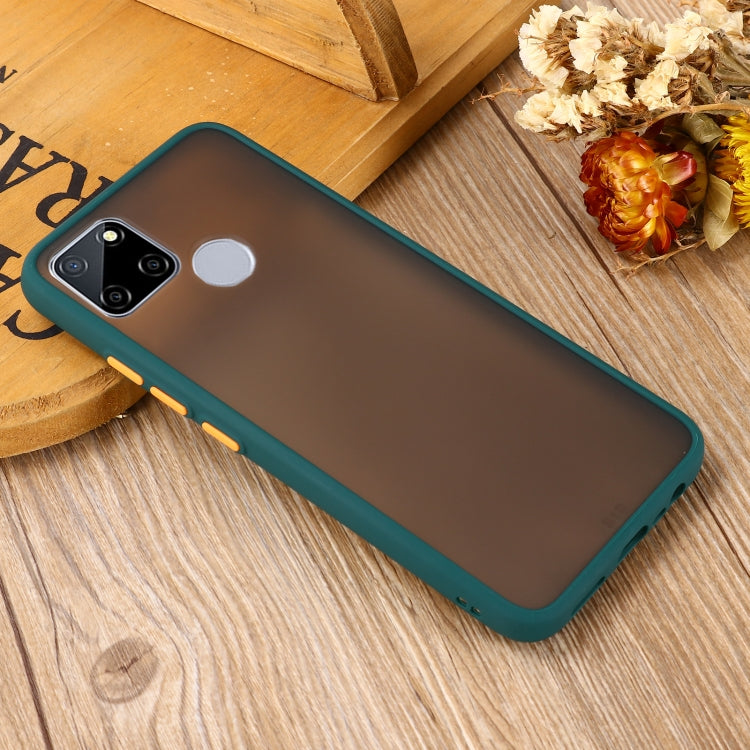 For OPPO Realme C12 Skin Hand Feeling Series Shockproof Frosted PC+ TPU Protective Case(Dark Green)