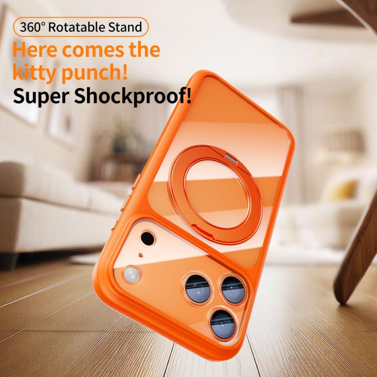 For iPhone 17 Pro Max Precision Hole Skin-Feel Magnetic Holder Phone Case with AI Shutter Button