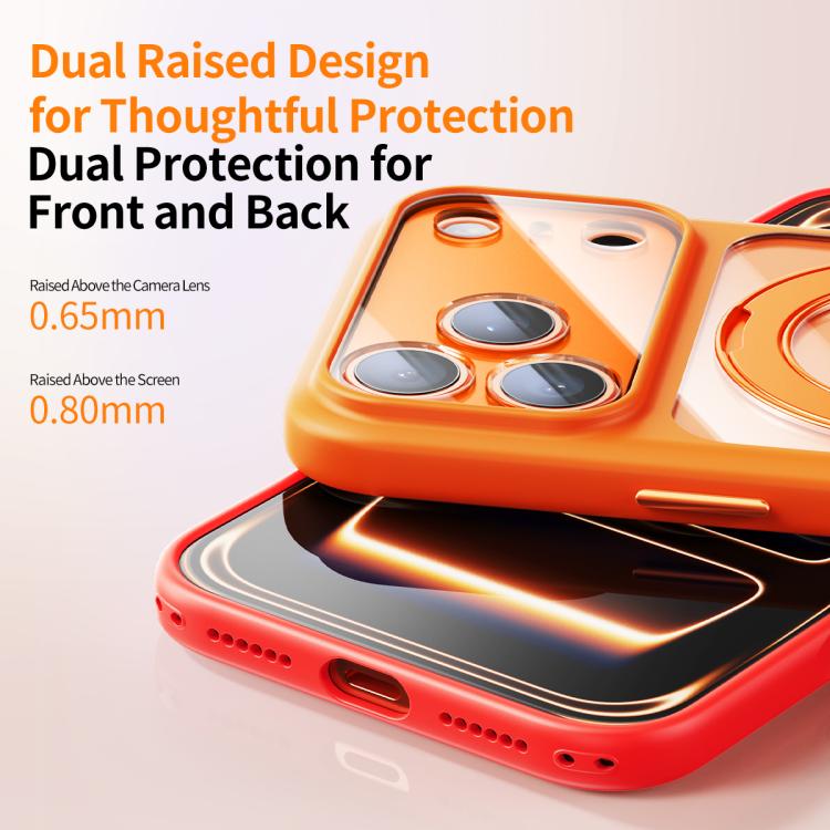 For iPhone 17 Pro Max Precision Hole Skin-Feel Magnetic Holder Phone Case with AI Shutter Button