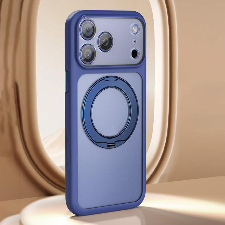 For iPhone 17 Pro Large Hole Frosted Skin-Feel Magnetic Holder Phone Case with AI Shutter Button
