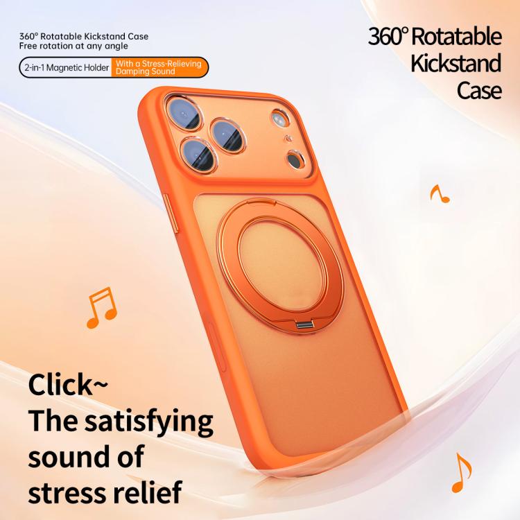For iPhone 17 Pro Max Large Hole Frosted Skin-Feel Magnetic Holder Phone Case with AI Shutter Button