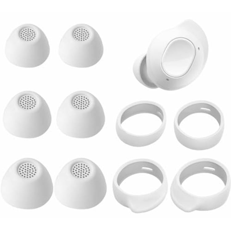 For Samsung Galaxy Buds FE XDcase 3 Pairs Replacement Silicone Ear Tips & Ear Hooks Kit, S/M/L Size, Cleaning Brush Color Random