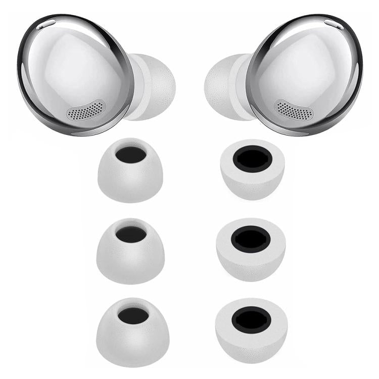 For Samsung Galaxy Buds2 Pro / Buds+ XDcase 3 Pairs Replacement Memory Foam Ear Tips Kit, S/M/L Size, Cleaning Brush Color Random - Grey White