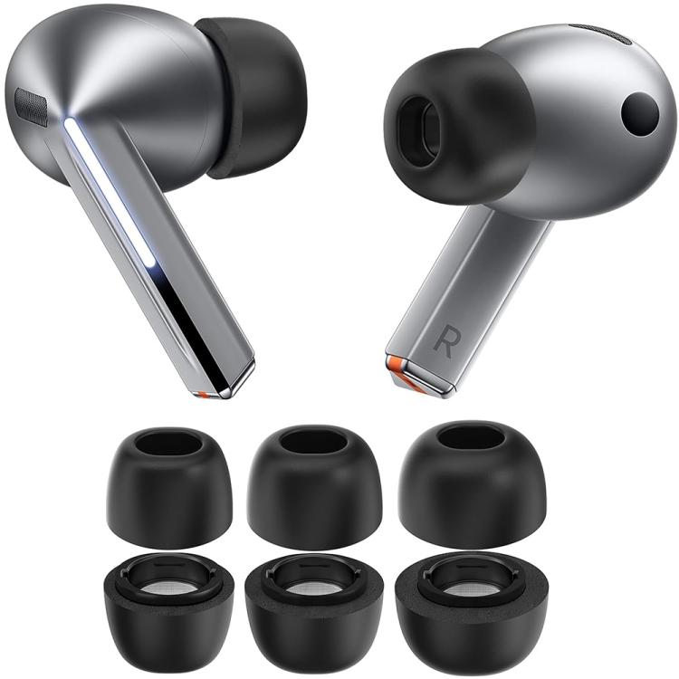For Samsung Galaxy Buds4 Pro XDcase 3 Pairs Replacement Memory Foam Ear Tips Kit, S/M/L Size, Cleaning Brush Color Random - Black