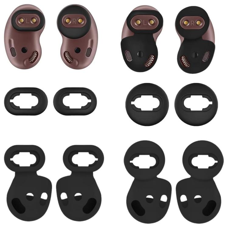 For Samsung Galaxy Buds Live XDcase 4 Pairs Silicone Ear Tips & Ear Hooks Kit, Left & Right S/L Size, Cleaning Brush Color Random