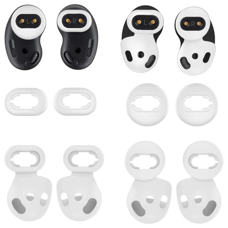 For Samsung Galaxy Buds Live XDcase 4 Pairs Silicone Ear Tips & Ear Hooks Kit, Left & Right S/L Size, Cleaning Brush Color Random
