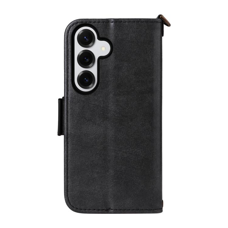 For Samsung Galaxy S26+ 5G Multi-card Slots Crossbody Cowhide Leather Phone Case