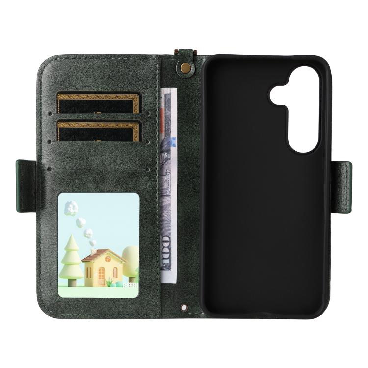 For Samsung Galaxy S26 Ultra 5G Multi-card Slots Crossbody Cowhide Leather Phone Case