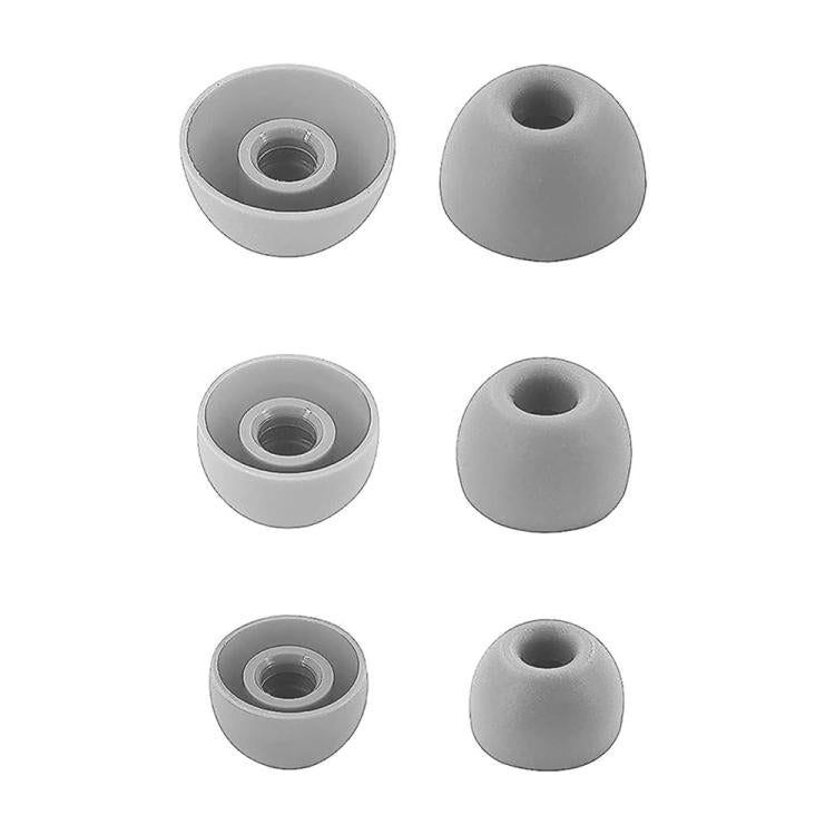 For Beats Studio Buds XDcase 3 Pairs Replacement Silicone Ear Tips Kit, S/M/L Size, Cleaning Brush Color Random - Grey White