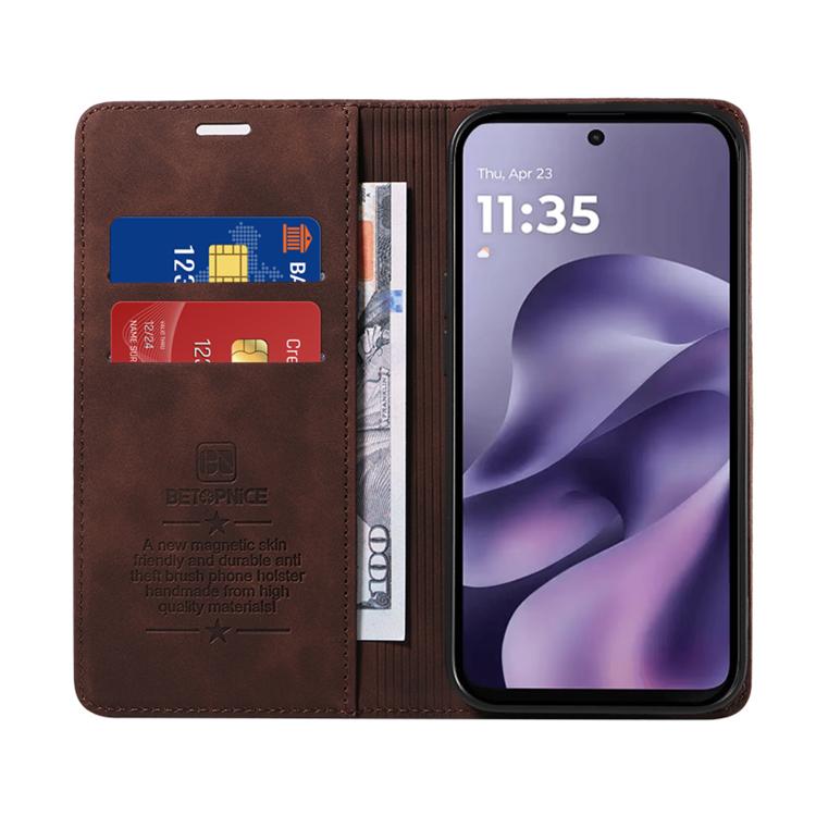 For Motorola Moto G17 4G / G17 Power 4G BETOPNICE Suction RFID Anti-theft Leather Phone Case