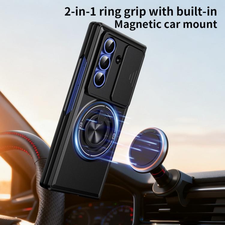 For Samsung Galaxy Z Fold7 5G Lens Sliding Window Multifunctional Magnetic Shockproof Phone Case