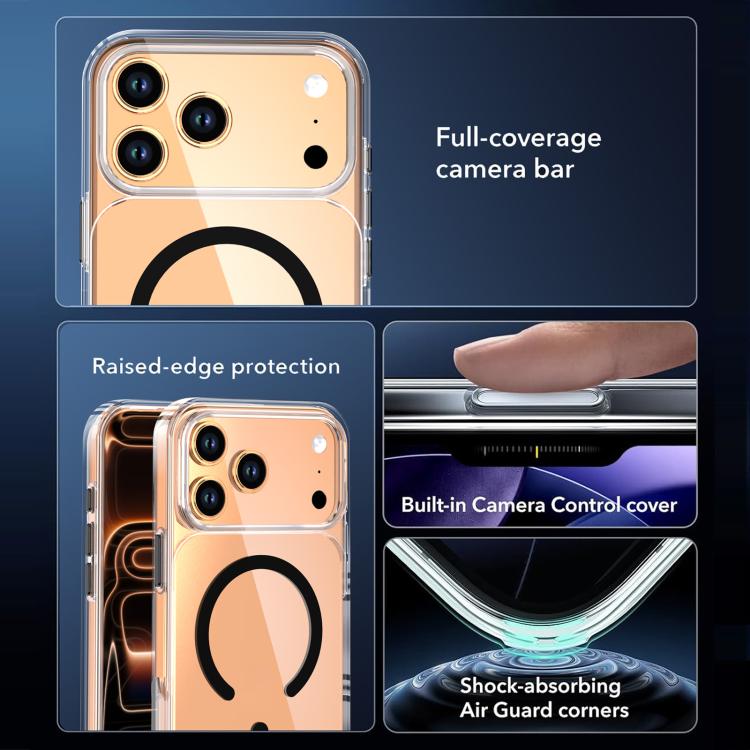 For iPhone 17 Pro Max Crystal Transparent Magnetic Phone Case