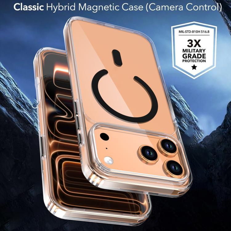 For iPhone 17 Pro Max Crystal Transparent Magnetic Phone Case
