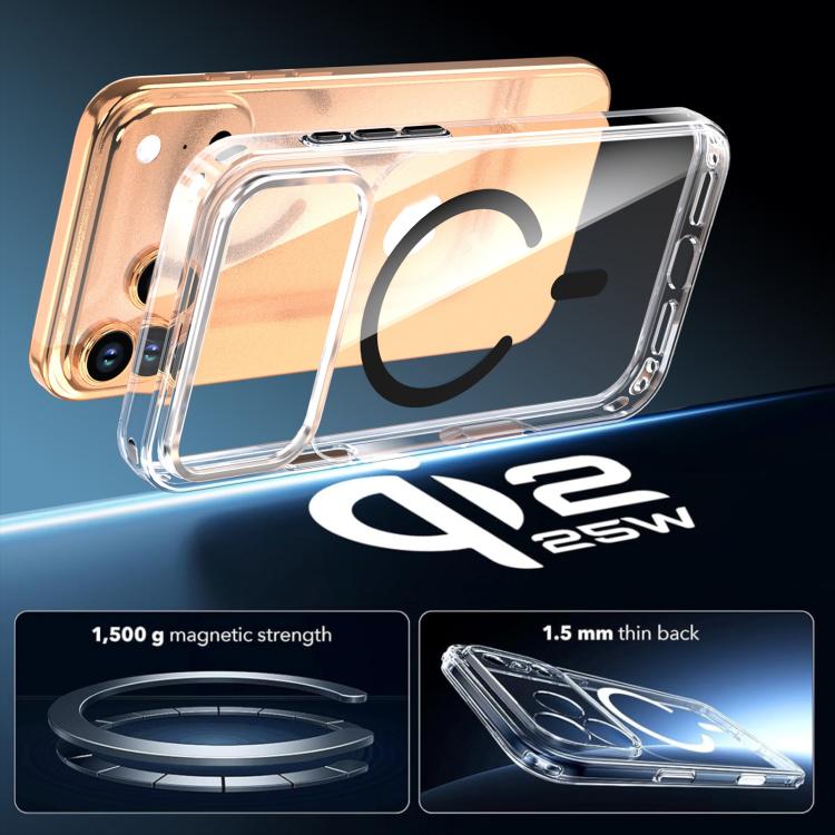 For iPhone 17 Pro Max Crystal Transparent Magnetic Phone Case
