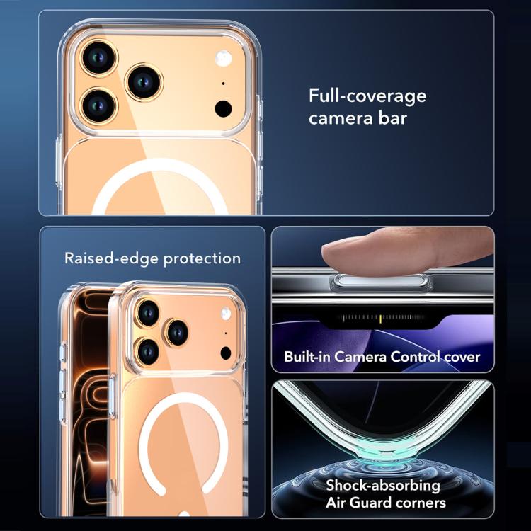 For iPhone 17 Pro Max Crystal Transparent Magnetic Phone Case