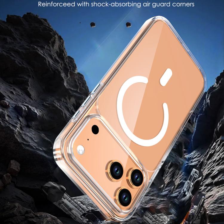 For iPhone 17 Pro Max Crystal Transparent Magnetic Phone Case