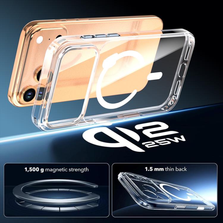 For iPhone 17 Pro Max Crystal Transparent Magnetic Phone Case