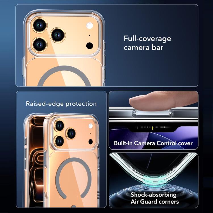 For iPhone 17 Pro Max Crystal Transparent Magnetic Phone Case